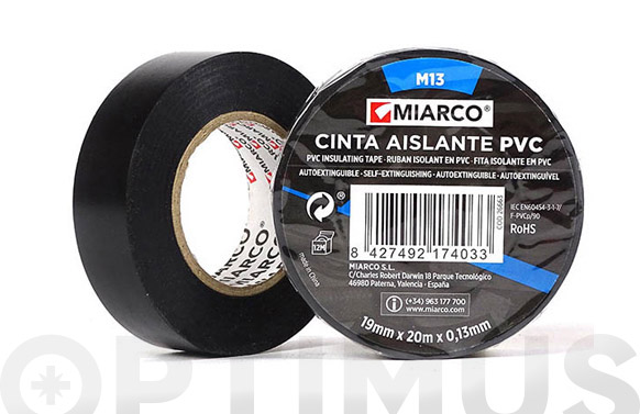 Cinta aïllant M13, blava, 20 m x 19 mm