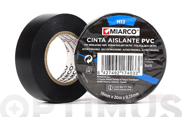 Cinta aïllant M13, blanca, 20 m x 19 mm