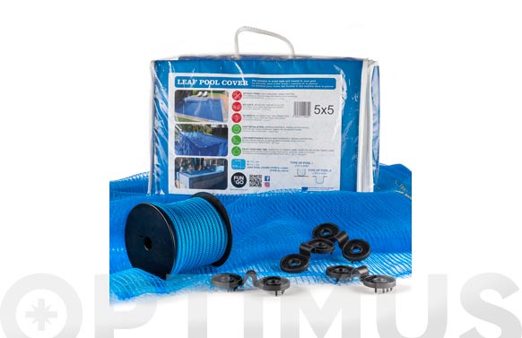 Cobertor piscina malla antifulles, 4 x 4 m