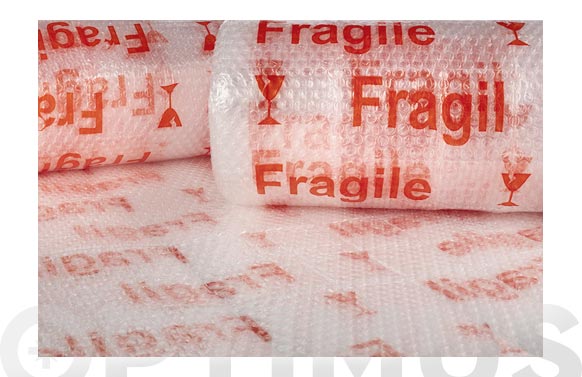 Plàstic bombolla "Fràgil" 100 g/m2,  0,6 x 10 m