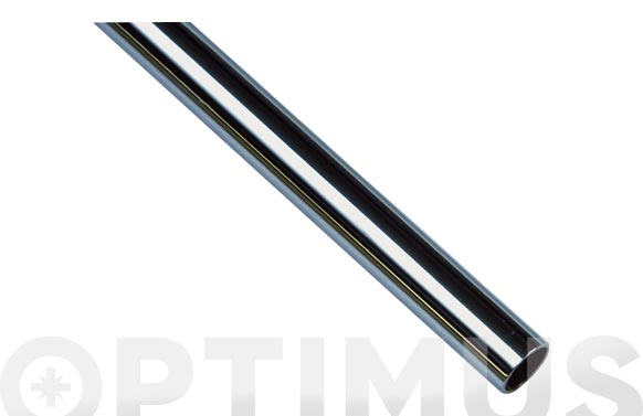Tubo armario redondo, acero cromado brillo, Ø12 x 0,7 mm