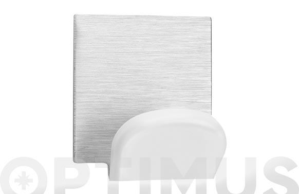 Colgador adhesivo, cromo mate/blanco, 45 x 40 x 30 mm