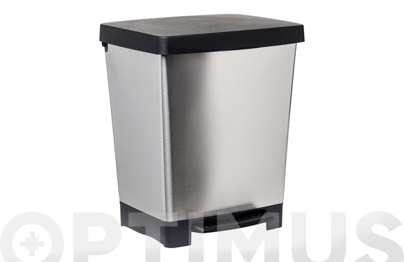 Cubo pedal decorado Steel gris, 23 L