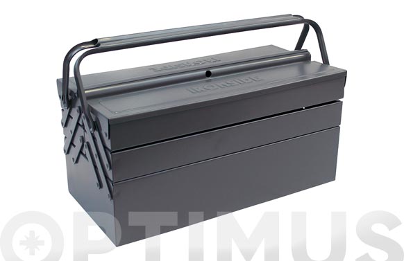 Caja herramientas metal, gris, 460 x 220 x 220 mm