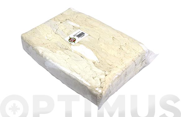 Trapo limpieza punto algodón blanco/crudo, 10 kg