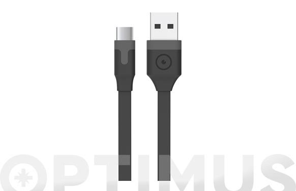 Cable carregador USB C, negre, 1,2 m