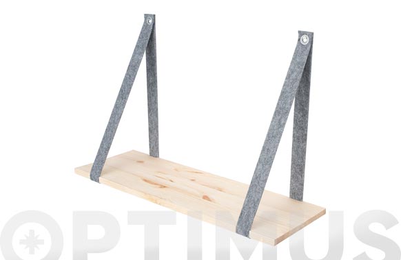 Prestatge pi rectangular amb escaires, 60 x 20 x 1,5 cm