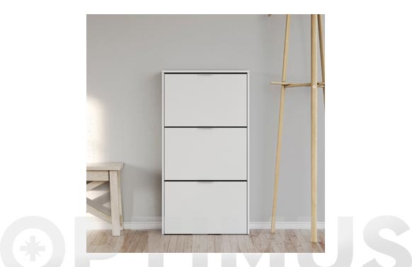 Sabater 3 portes blanc, 113 x 60 x 22 cm