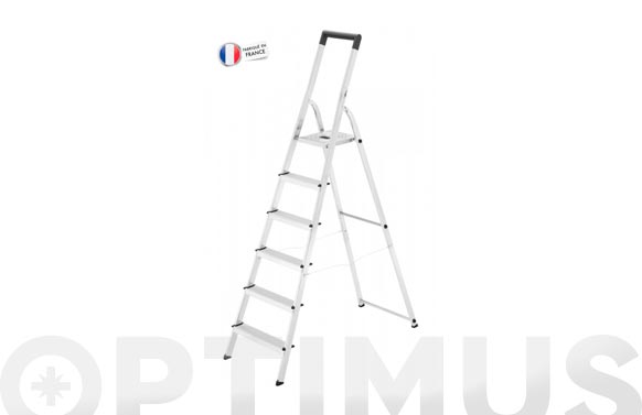 Escalera aluminio doméstica L40, 6 peldaños