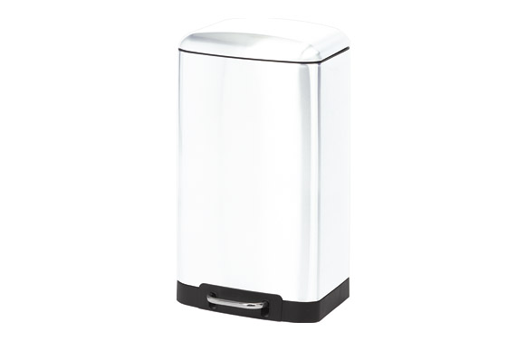 Cubell metàl·lic amb pedal, blanc,  20 l.