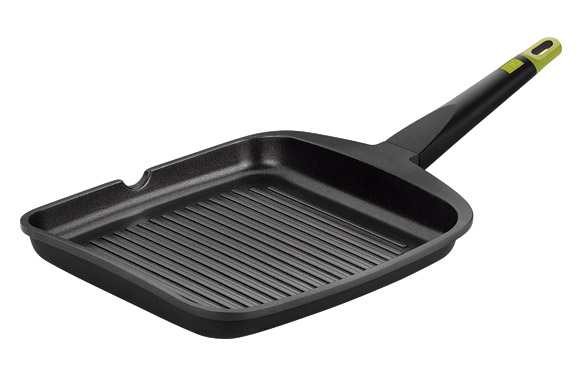 Grill aluminio fundido inducción, Foddie, rayas, 22 cm