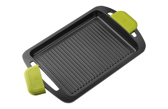 Plancha grill aluminio fundido inducción, Foddie, rayas, 40 cm