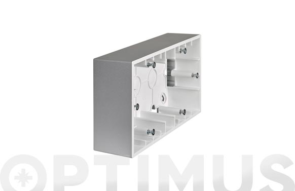 Caja de superficie doble para mecanismo, aluminio