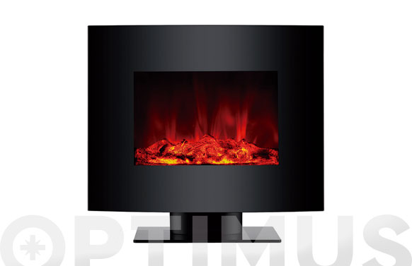 Chimenea eléctrica, con pie frontal, negra 2000 W