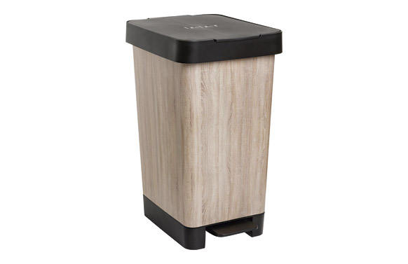 Galleda pedal decorada Smart Wood, 25 L