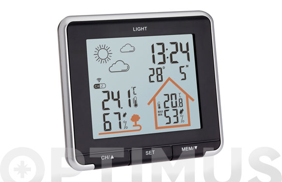 Estación meteorologica digital, negra