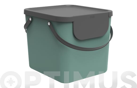 Cubo reciclaje Albula, apilable, verde, 40 L