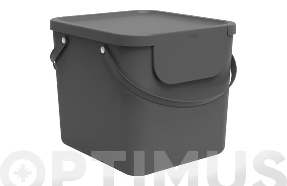 Cubo reciclaje Albula, apilable, gris, 40 L