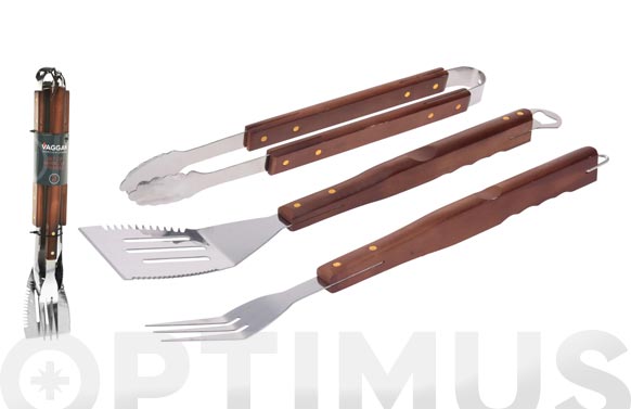 Accesorios barbacoa, inox, 3 piezas