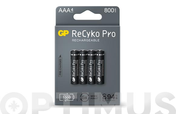 Pila recargable AAA LR3, 850 mAh, 4 u