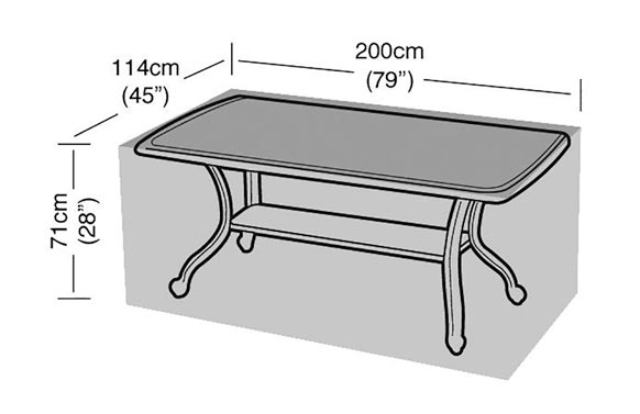 Funda taula rectangular, 114 x 200 x 71 cm