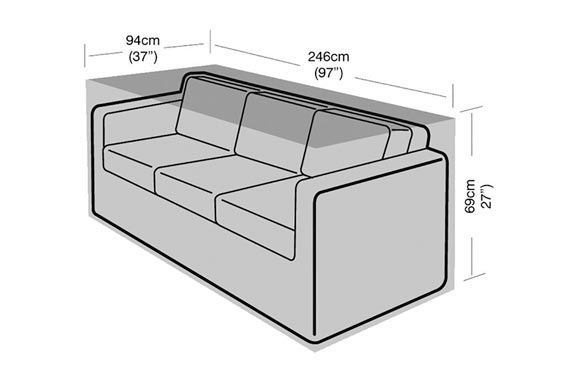 Funda sofa 3 plazas, 94 x 246 x 69 cm