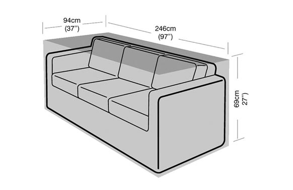 Funda sofà 3 places, 94 x 246 x 69 cm