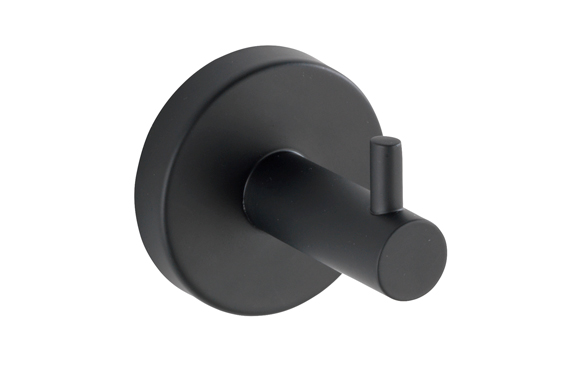 Percha baño inox Bosio, negro mate