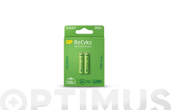 Pila recarregable AAA LR3, 1000 mAh, 2 u