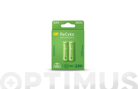 Pila recarregable AA LR6, 2700 mAh, 2 u