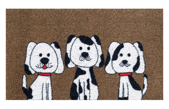 Felpudo coco estampado, "Perros", 70 x 40 cm