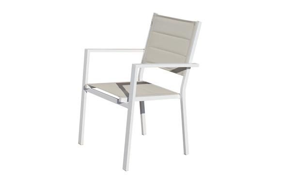 Cadira alumini/textilene encoixinada White