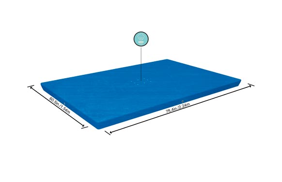 Cobertor piscines, 221 x 150 x 43 cm 