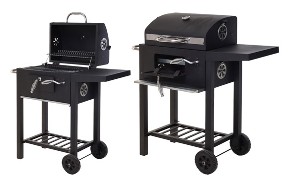 Barbacoa carbó amb tapa, 96 x 36 x 48,5 cm