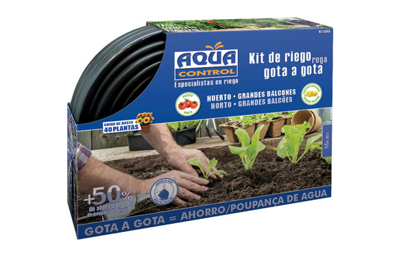 Riego kit gota a gota para huertos y grandes balcones