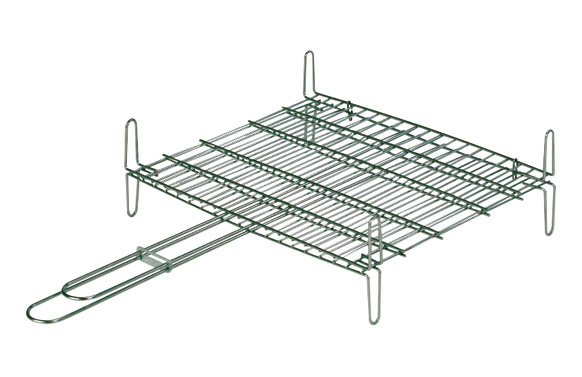 Graella barbacoa doble, estanyada, 65 x 40 cm