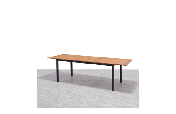 Mesa aluminio/madera Kingsbury, extensible, 180-240 x 100 cm