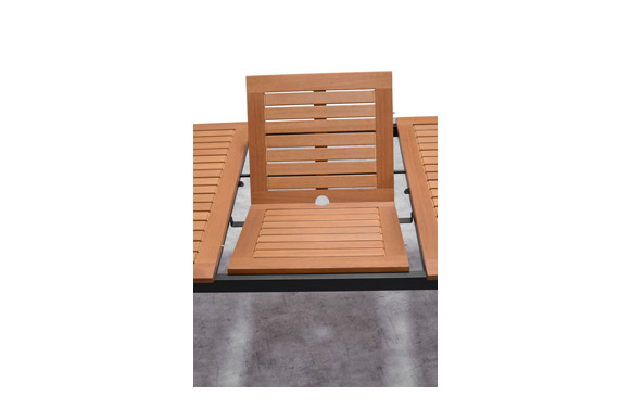 Mesa de Jardín Extensible Rectangular en Madera (150-200x90 cm