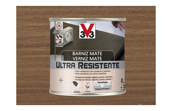 V33 Barniz para madera Brillante Ultra Resistente (Incoloro, Brillante, 750  ml)