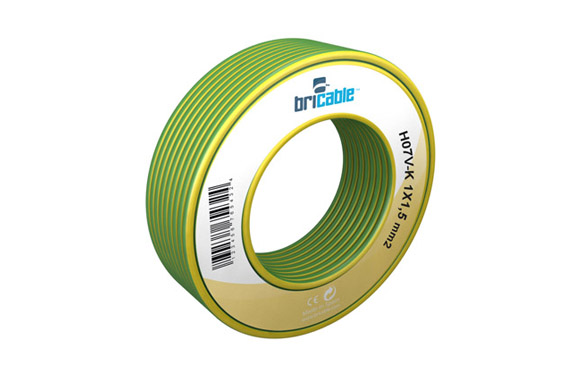 Cable flexible, amarillo/verde, 5 m, 1 x 1,5 mm