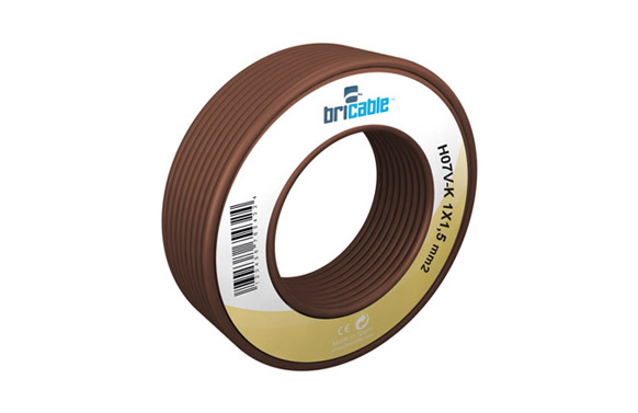 Cable flexible, marró, 5 m, 1 x 1,5 mm