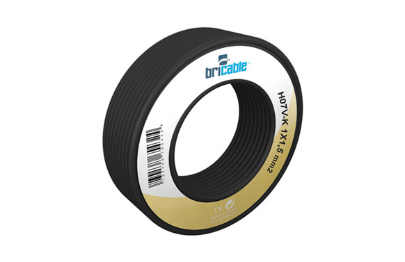 Cable flexible, negre, 5 m, 1 x 1,5 mm