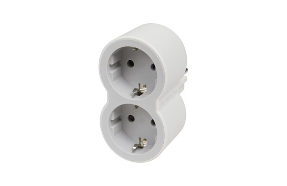 Adaptador frontal, blanco/gris, TT, 2 tomas