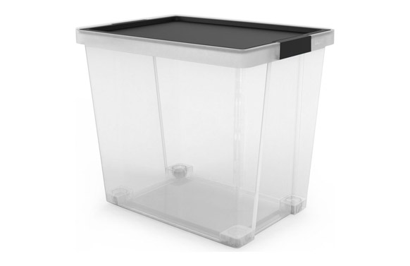 Caja multiusos, tapa negra, 60 l