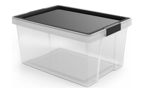 Caja multiusos, tapa negra, 35 l