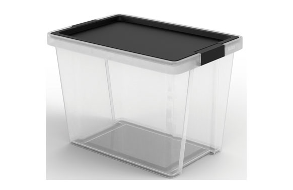 Caja multiusos, tapa negra, 15 l