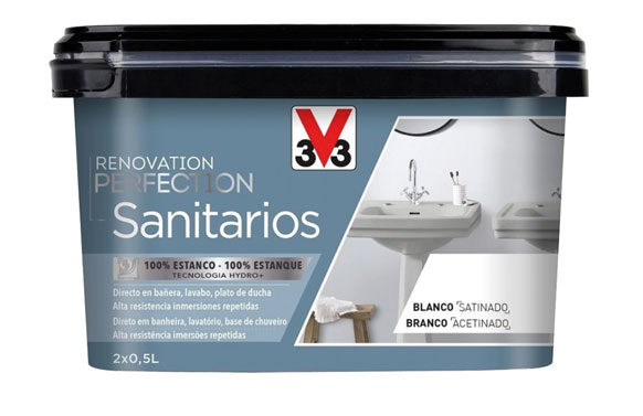 Pintura renovació sanitaris, blanc setinat, 2 x 0,5 l