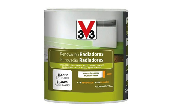 Esmalte radiadores, blanco satinado, 0,5 l