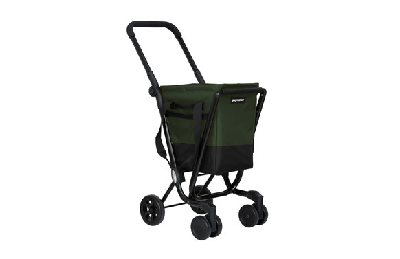 Carro compra, negro-verde, 4 ruedas giratorias