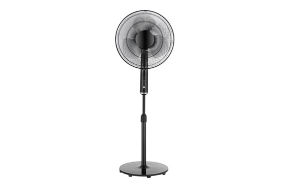 Ventilador de pie negro, Ø 40 cm, 40 W, con mando